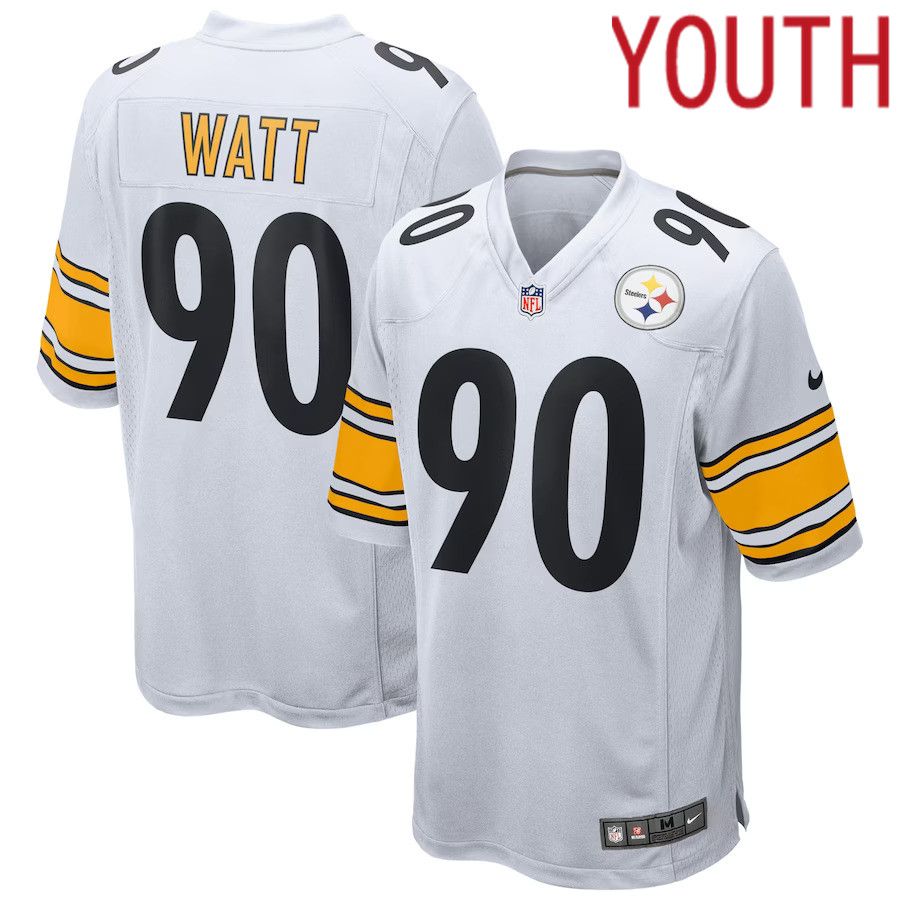Youth Pittsburgh Steelers 90 T.J. Watt Nike White Game NFL Jersey